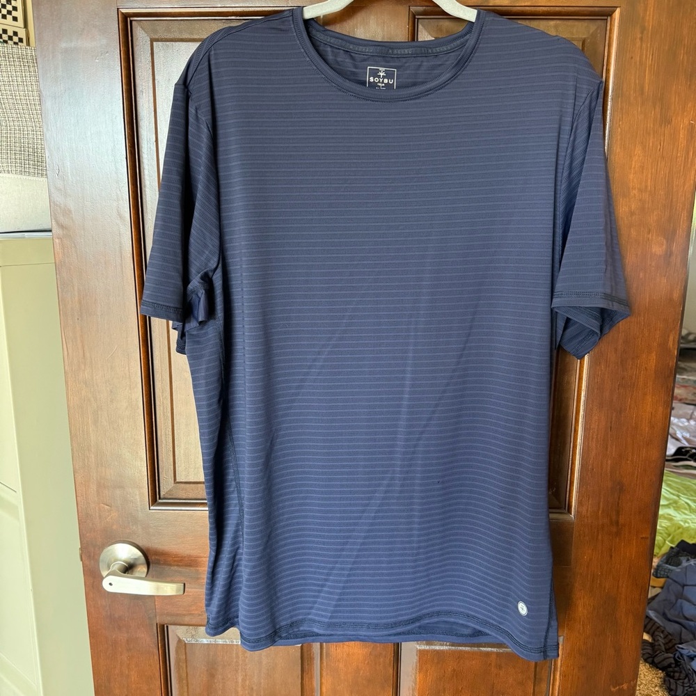 Soybu Men's Navy Striped Performance Tee